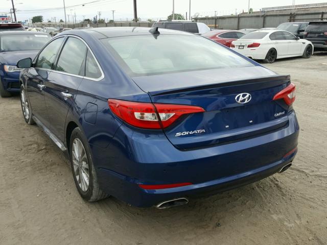 5NPE34AF2FH112253 - 2015 HYUNDAI SONATA SPO BLUE photo 3