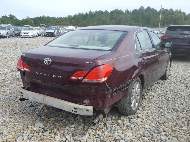 4T1BK36B87U225665 - 2007 TOYOTA AVALON XL MAROON photo 4