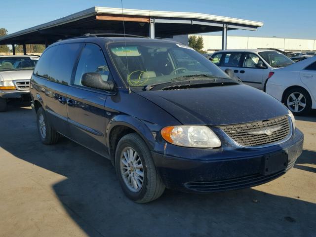 2C8GP74L22R714968 - 2002 CHRYSLER TOWN & COU BLUE photo 1