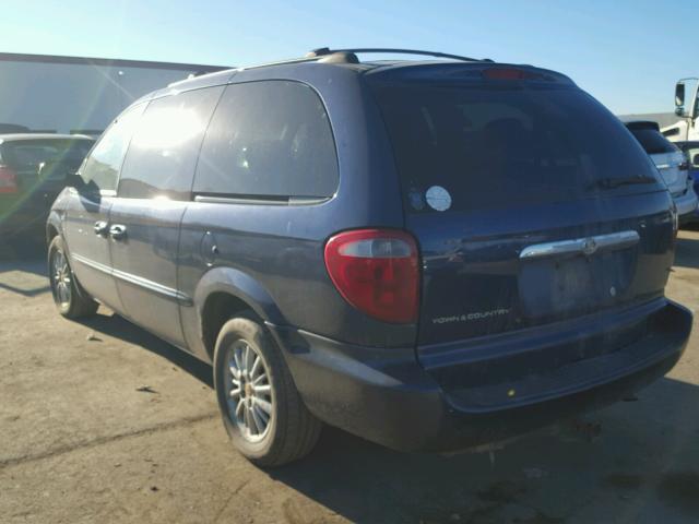 2C8GP74L22R714968 - 2002 CHRYSLER TOWN & COU BLUE photo 3