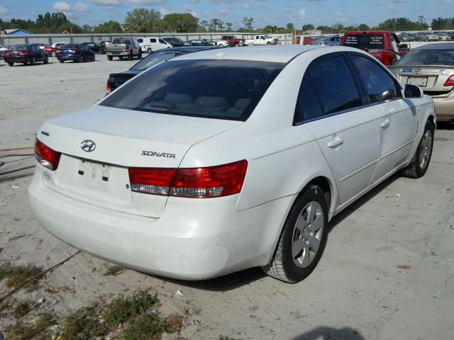 5NPET46C38H302287 - 2008 HYUNDAI SONATA GLS WHITE photo 4