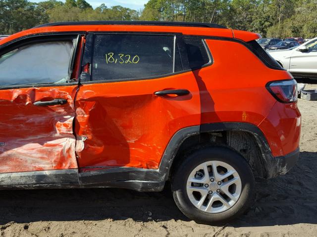 3C4NJCAB0HT597931 - 2017 JEEP COMPASS SP ORANGE photo 10