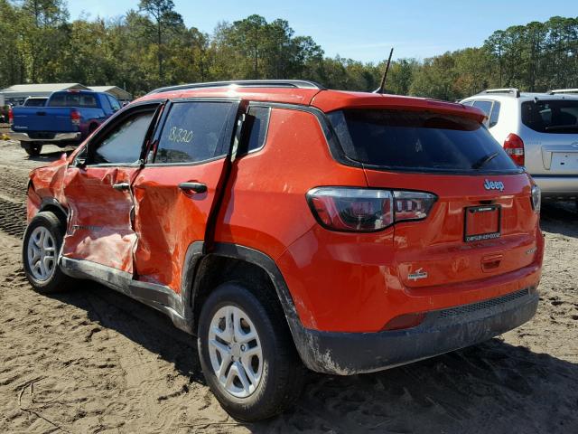 3C4NJCAB0HT597931 - 2017 JEEP COMPASS SP ORANGE photo 3