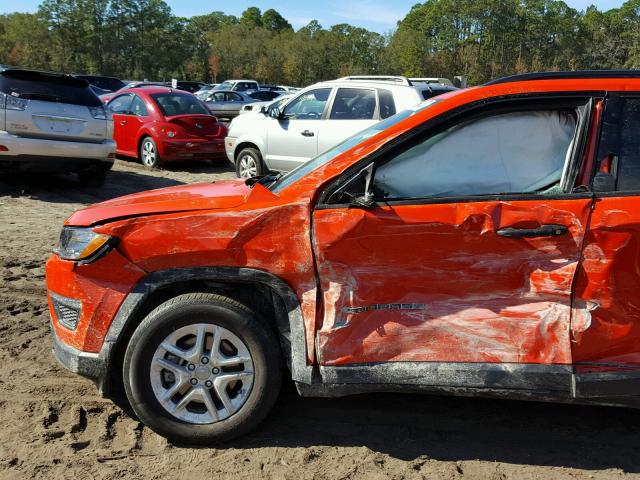 3C4NJCAB0HT597931 - 2017 JEEP COMPASS SP ORANGE photo 9