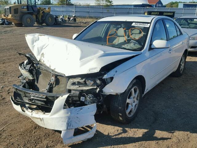 5NPEU46C86H153577 - 2006 HYUNDAI SONATA GLS WHITE photo 2