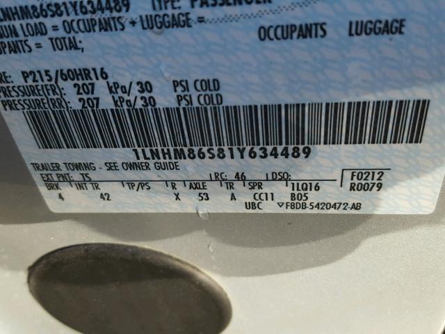 1LNHM86S81Y634489 - 2001 LINCOLN LS 银色 照片 10