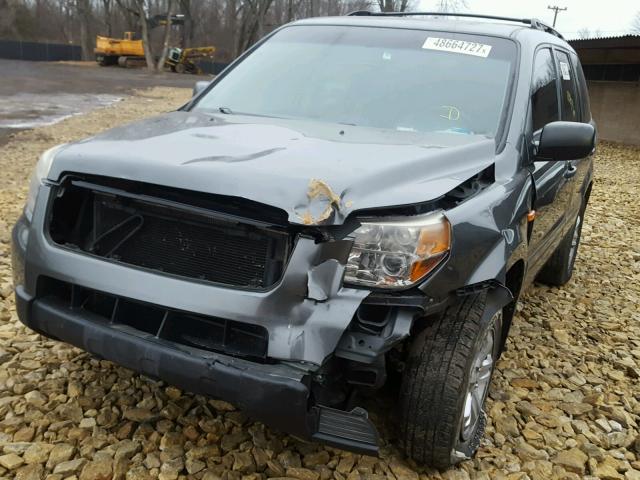 2HKYF18187H526765 - 2007 HONDA PILOT LX GRAY photo 2