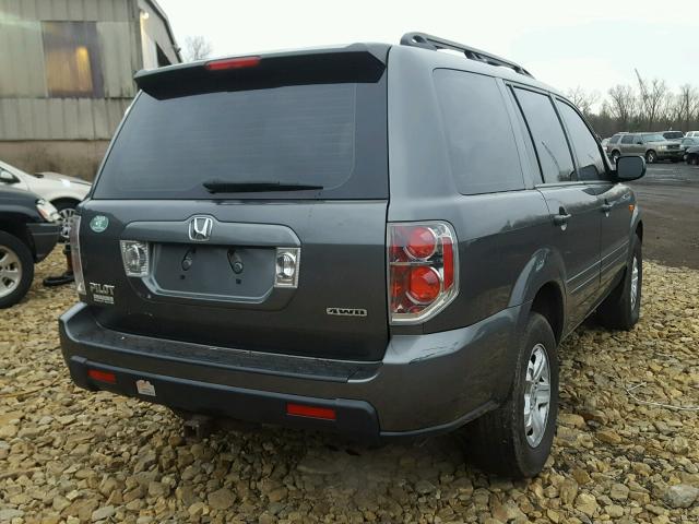 2HKYF18187H526765 - 2007 HONDA PILOT LX GRAY photo 4