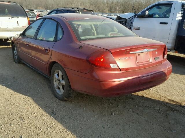 1FAFP55S0YA219095 - 2000 FORD TAURUS SES RED photo 3