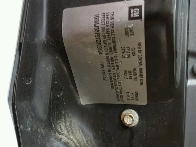 1G8AJ55F97Z209894 - 2007 SATURN ION LEVEL WHITE photo 10