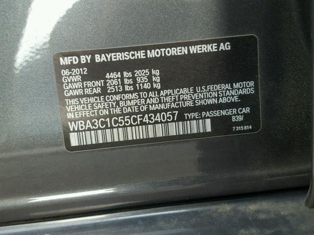 WBA3C1C55CF434057 - 2012 BMW 328 I SULE SILVER photo 10