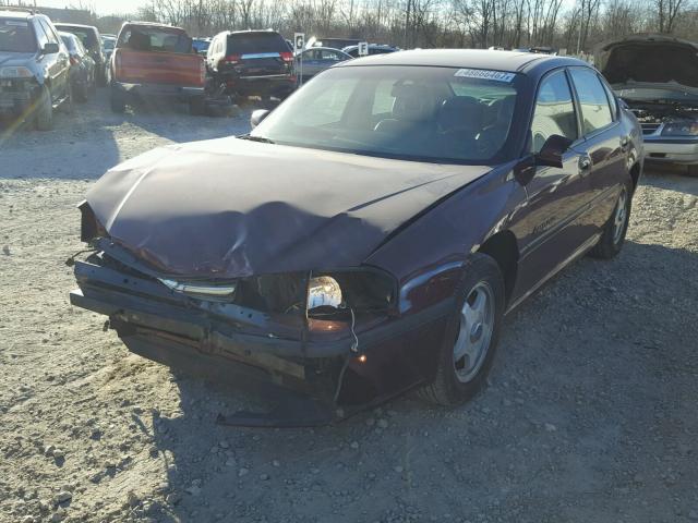 2G1WH55K529172889 - 2002 CHEVROLET IMPALA LS BURGUNDY photo 2