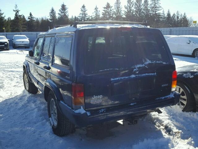 1J4FF48S9YL221543 - 2000 JEEP CHEROKEE S BLUE photo 3