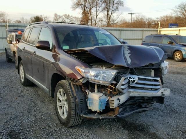 5TDBK3EH3DS248832 - 2013 TOYOTA HIGHLANDER MAROON photo 1