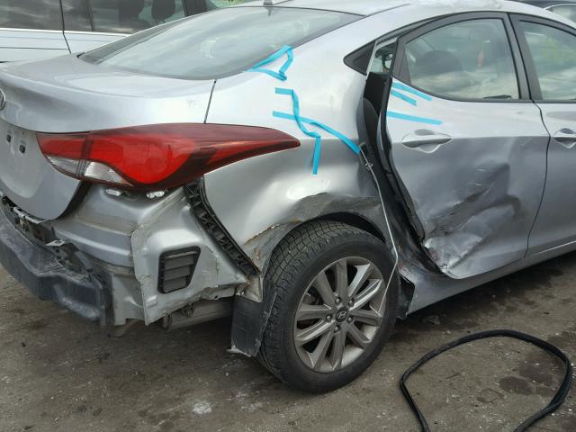 KMHDH4AE3GU545457 - 2016 HYUNDAI ELANTRA SE SILVER photo 9