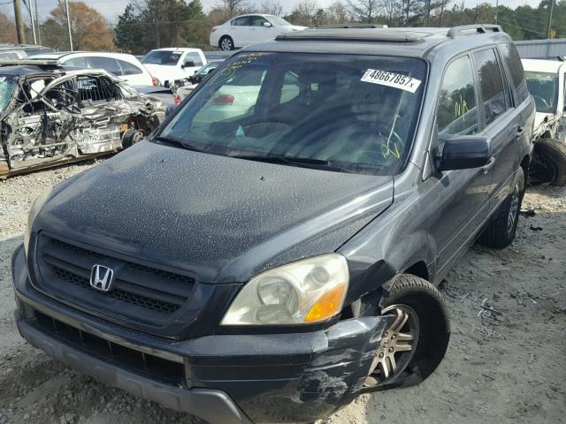 2HKYF18544H587867 - 2004 HONDA PILOT EXL GRAY photo 2