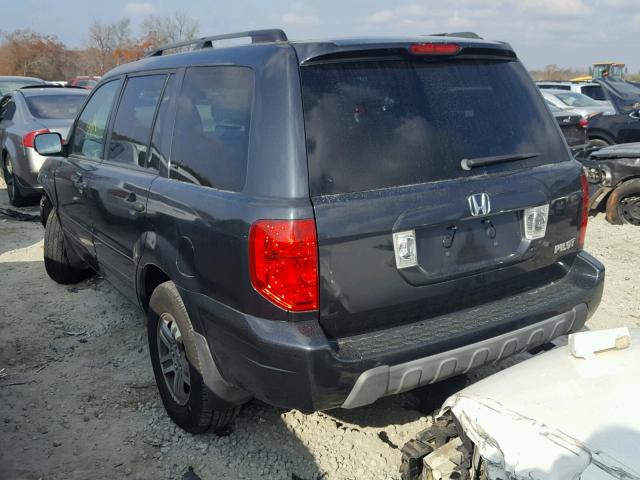 2HKYF18544H587867 - 2004 HONDA PILOT EXL GRAY photo 3