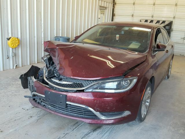 1C3CCCAB0FN704673 - 2015 CHRYSLER 200 LIMITE MAROON photo 2