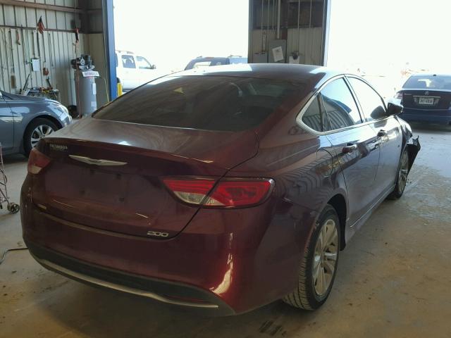 1C3CCCAB0FN704673 - 2015 CHRYSLER 200 LIMITE MAROON photo 4