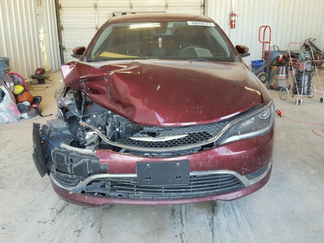 1C3CCCAB0FN704673 - 2015 CHRYSLER 200 LIMITE MAROON photo 9