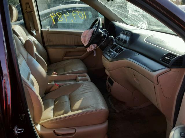 5FNRL38707B434965 - 2007 HONDA ODYSSEY EX BURGUNDY photo 5