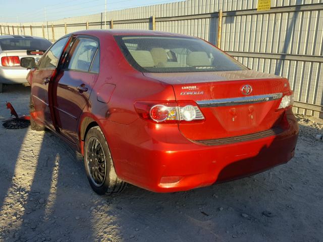 5YFBU4EE3CP005177 - 2012 TOYOTA COROLLA BA RED photo 3