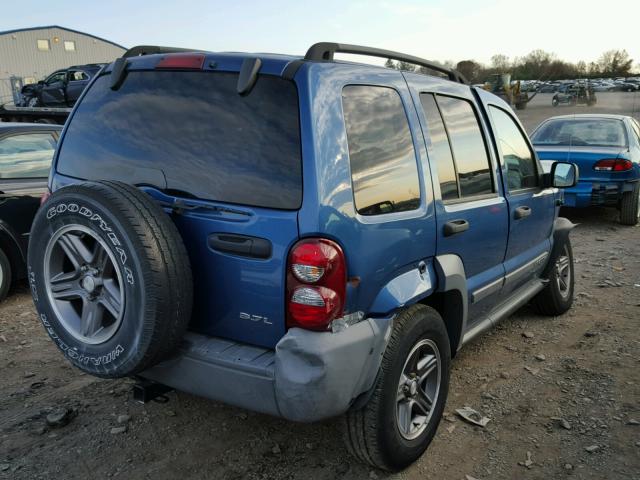 1J4GL48K45W550237 - 2005 JEEP LIBERTY SP BLUE photo 4