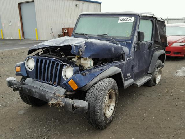 1J4FA49S43P372644 - 2003 JEEP WRANGLER / BLUE photo 2