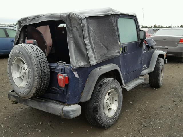 1J4FA49S43P372644 - 2003 JEEP WRANGLER / BLUE photo 4