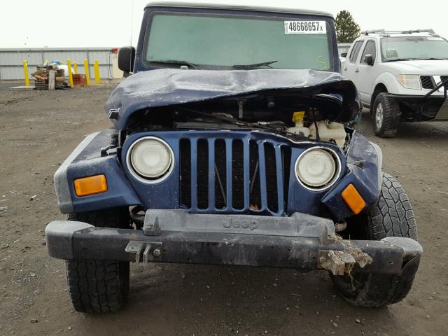 1J4FA49S43P372644 - 2003 JEEP WRANGLER / BLUE photo 9