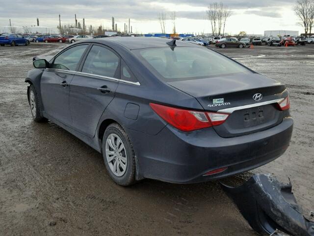 5NPEB4AC7BH133490 - 2011 HYUNDAI SONATA GLS CHARCOAL photo 3