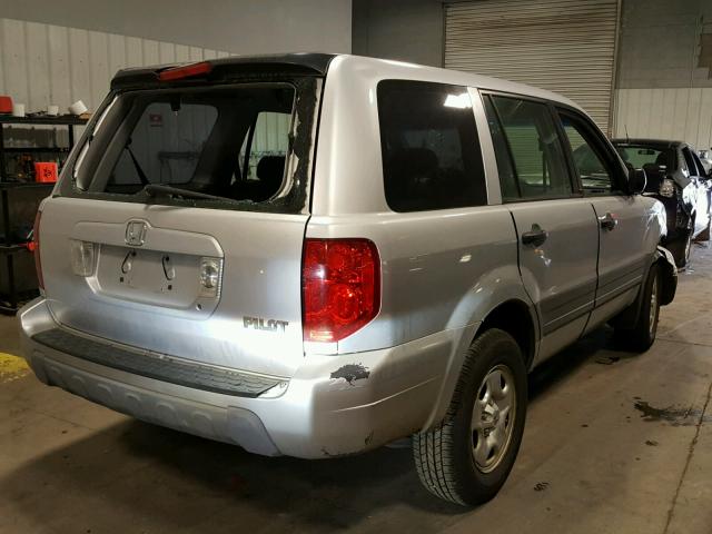 2HKYF18155H522993 - 2005 HONDA PILOT LX SILVER photo 4