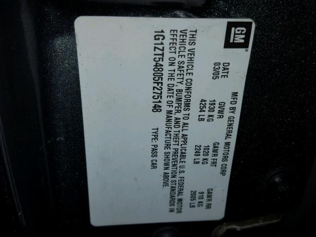 1G1ZT54805F275148 - 2005 CHEVROLET MALIBU LS ლურჯი ფოტო 10