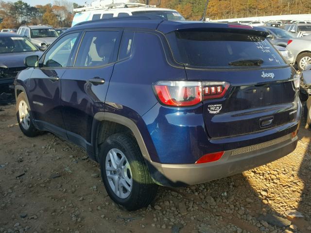 3C4NJCAB5HT682022 - 2017 JEEP COMPASS SP BLUE photo 3