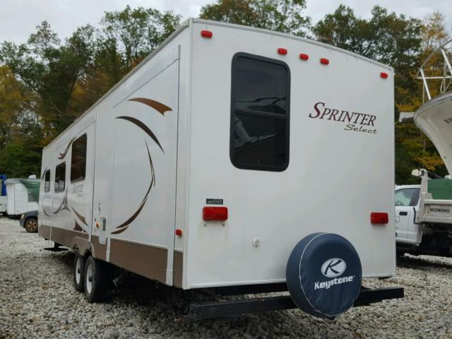 4YDT31B22A1532576 - 2010 KEYSTONE SPRINTER WHITE photo 3