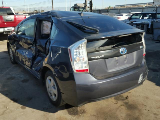 JTDKN3DU9A0043908 - 2010 TOYOTA PRIUS GRAY photo 3