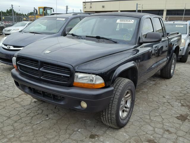 1B7HG38N52S721390 - 2002 DODGE DAKOTA QUA BLACK photo 2