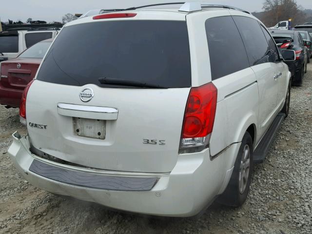 5N1BV28U58N105124 - 2008 NISSAN QUEST S WHITE photo 4