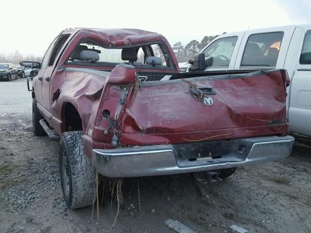 3D7KS28D28G219223 - 2008 DODGE RAM 2500 S BURGUNDY photo 3