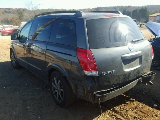 5N1BV28U15N131120 - 2005 NISSAN QUEST S GRAY photo 3