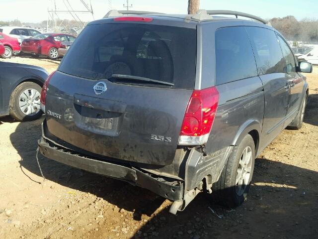 5N1BV28U15N131120 - 2005 NISSAN QUEST S GRAY photo 9