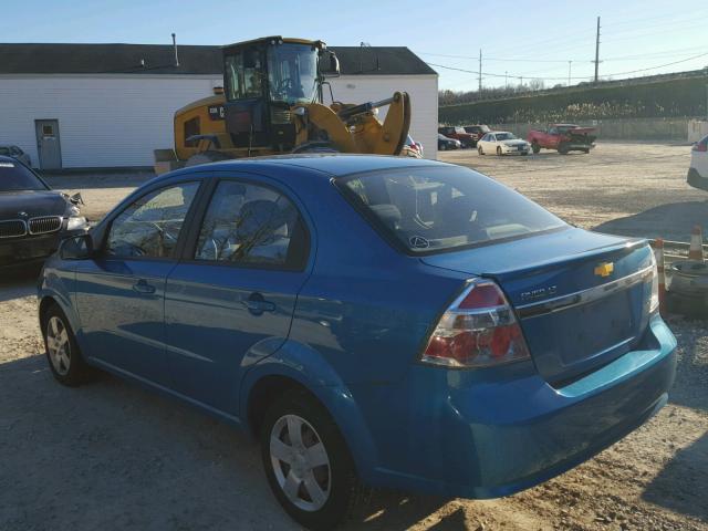 KL1TD56E29B651365 - 2009 CHEVROLET AVEO LS BLUE photo 3