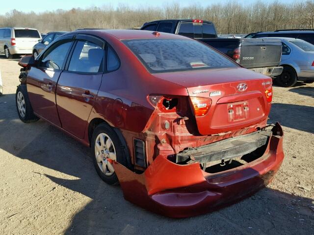 KMHDU46D68U335979 - 2008 HYUNDAI ELANTRA GL RED photo 3