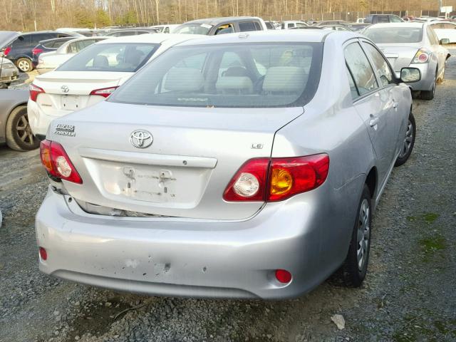 2T1BU40E59C170261 - 2009 TOYOTA COROLLA BA SILVER photo 4