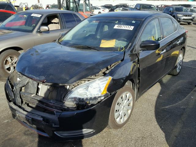 1N4AB7APXEN855100 - 2014 NISSAN SENTRA S BLACK photo 2