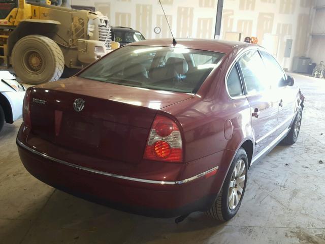 WVWPD63B23P333394 - 2003 VOLKSWAGEN PASSAT GLS MAROON photo 4