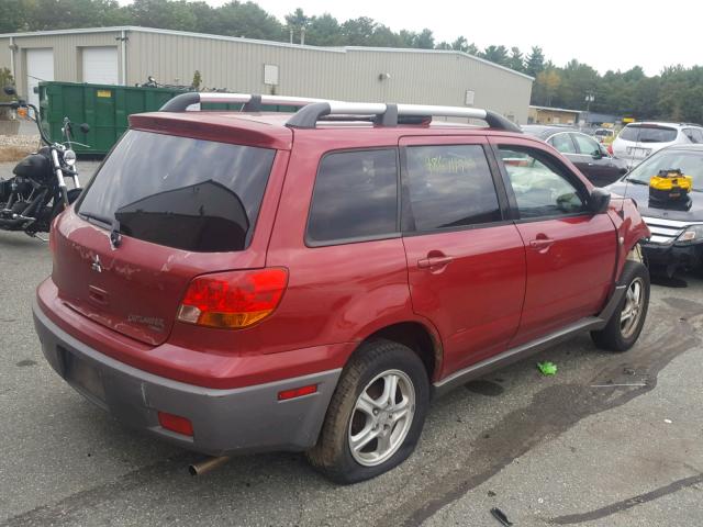 JA4LZ31G83U112018 - 2003 MITSUBISHI OUTLANDER RED photo 4