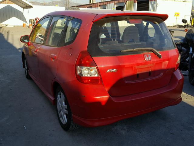 JHMGD38697S010357 - 2007 HONDA FIT S RED photo 3