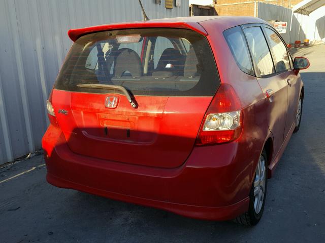 JHMGD38697S010357 - 2007 HONDA FIT S RED photo 4