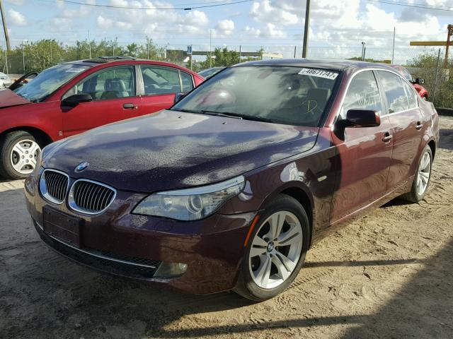 WBANU5C51AC129358 - 2010 BMW 528 I MAROON photo 2